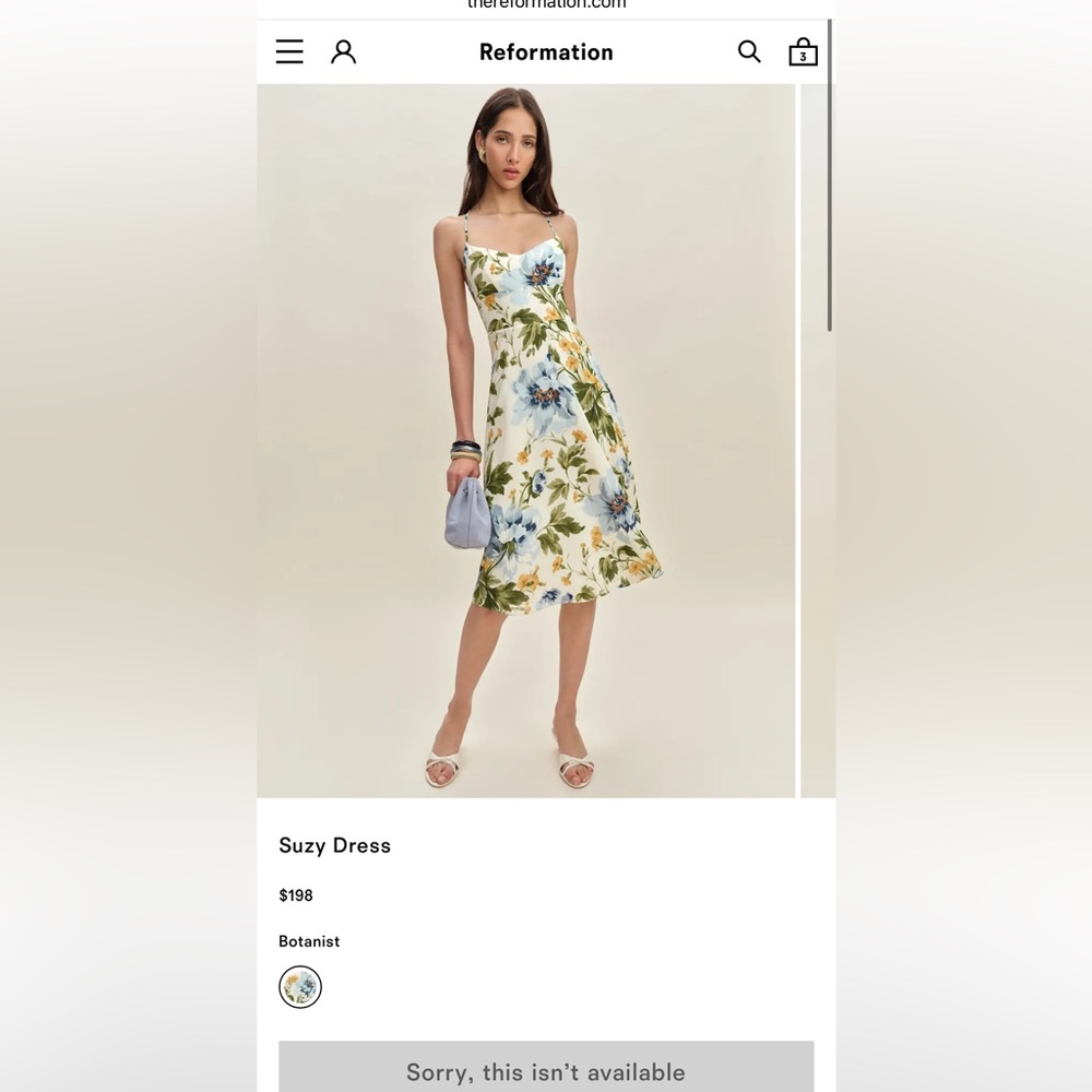 Reformation Suzy Dress Midi Floral